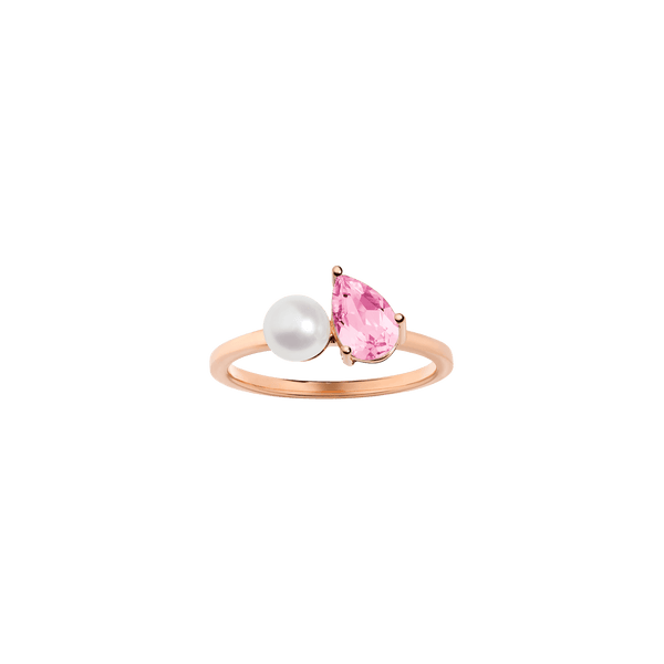 Pearl Toi et Moi Ring - Pink Sapphire