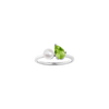 Pearl Toi et Moi Ring - Green Peridot