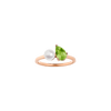 Pearl Toi et Moi Ring - Green Peridot
