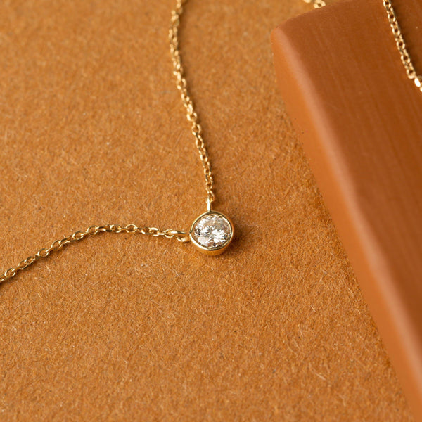 Medium Diamond Bezel Necklace