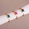 Birthstone Baguette Ring - Aquamarine