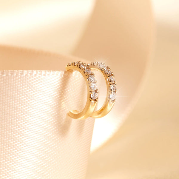 Diamond Huggie Earrings