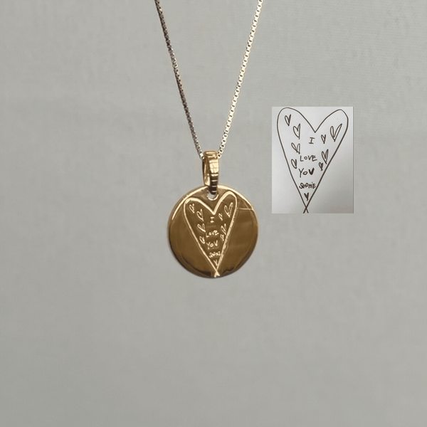 Story in Gold Engraved Pendant