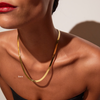 Gold Herringbone Chain Necklace - 5mm