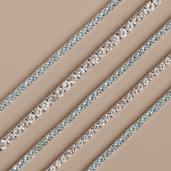 Lab Grown Aquamarine Tennis Bracelet