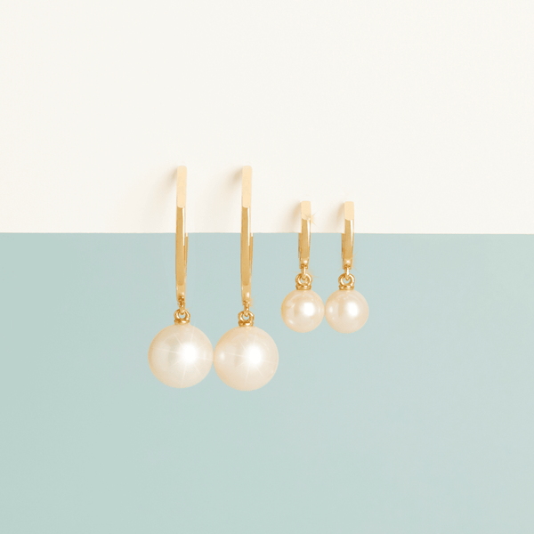 Pearl Huggie Earrings