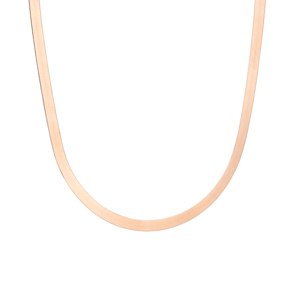 Gold Herringbone Chain Necklace - 5mm