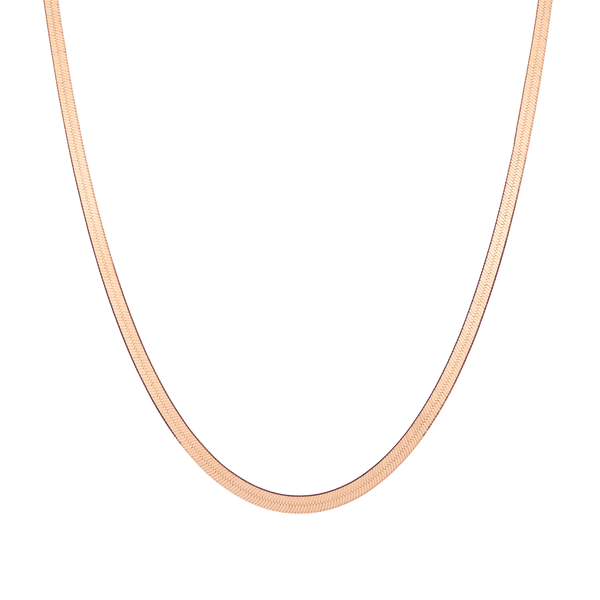 Solid Gold Herringbone Chain Necklace
