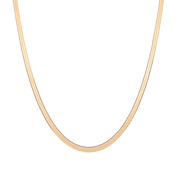 Gold Herringbone Chain Necklace
