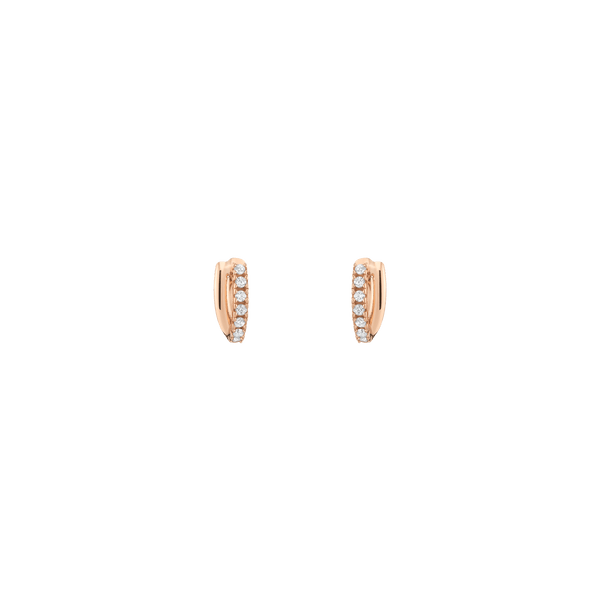 Diamond Crossover Huggie Earrings