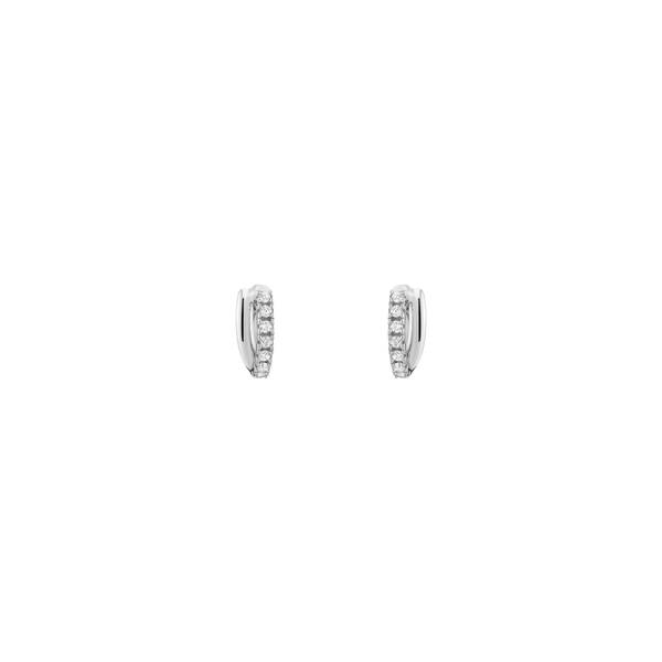 Diamond Crossover Huggie Earrings