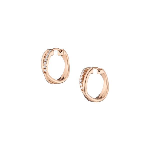 Diamond Crossover Huggie Earrings
