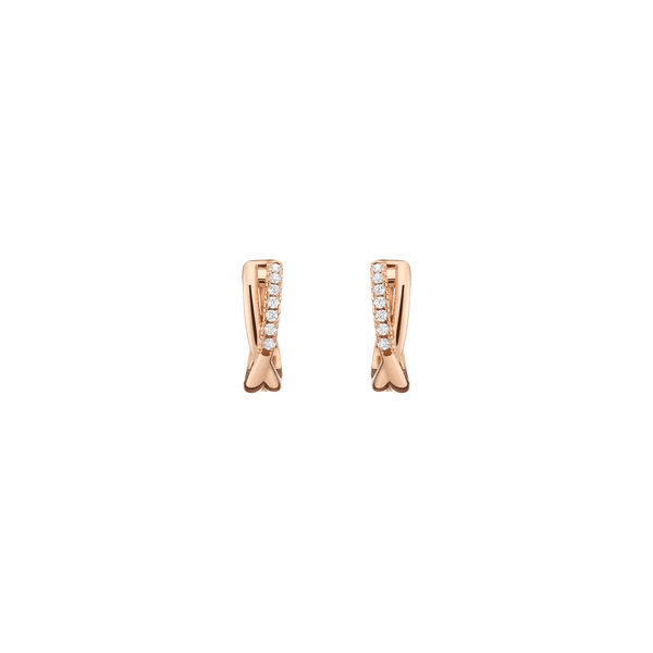 Diamond Crossover Huggie Earrings
