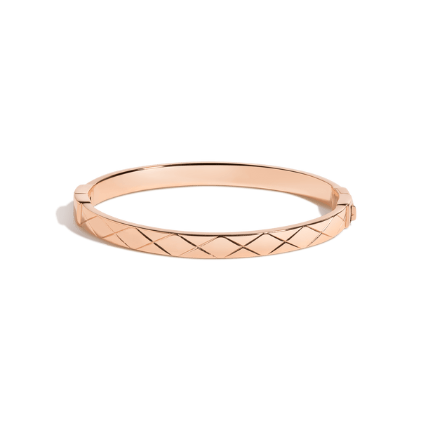 Quilted Gold Hinged Bracelet