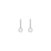 Diamond Pearl Huggie Earrings
