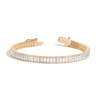 Lab Grown White Sapphire Baguette Tennis Bracelet