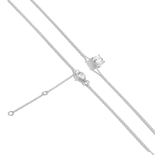 Oval Gemstone Solitaire Necklace