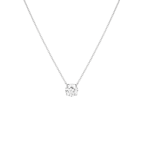 Round Gemstone Solitaire Necklace