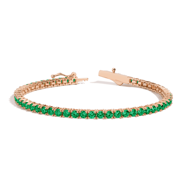 Lab Grown Green Emerald Tennis Bracelet - 6ct