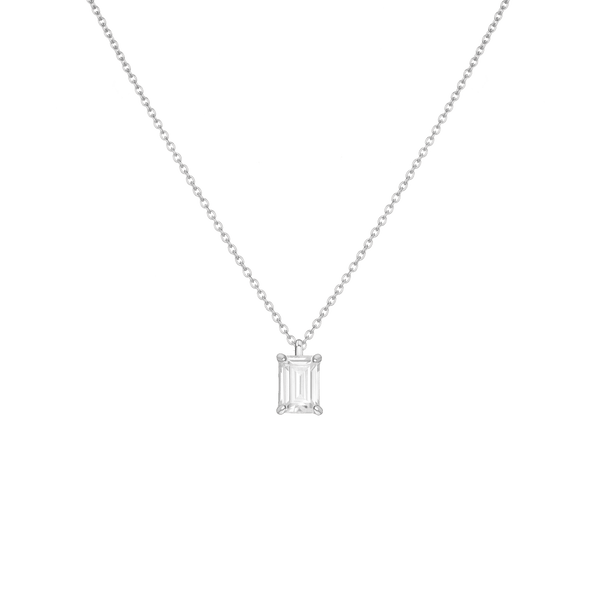 Emerald Gemstone Solitaire Necklace