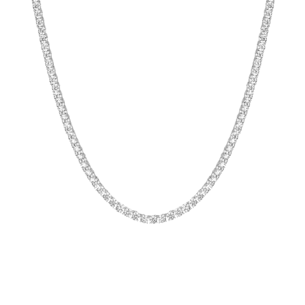 Lab Grown White Sapphire Tennis Necklace - 22ct
