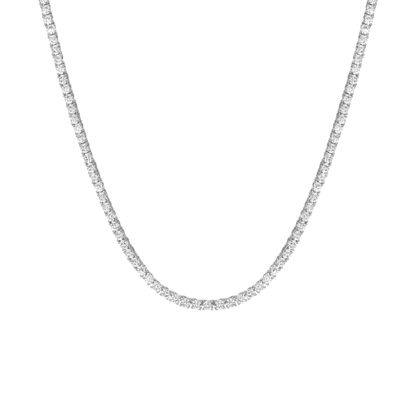 Lab Grown White Sapphire Tennis Necklace