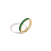 Lab Grown Green Emerald Baguette Eternity Ring