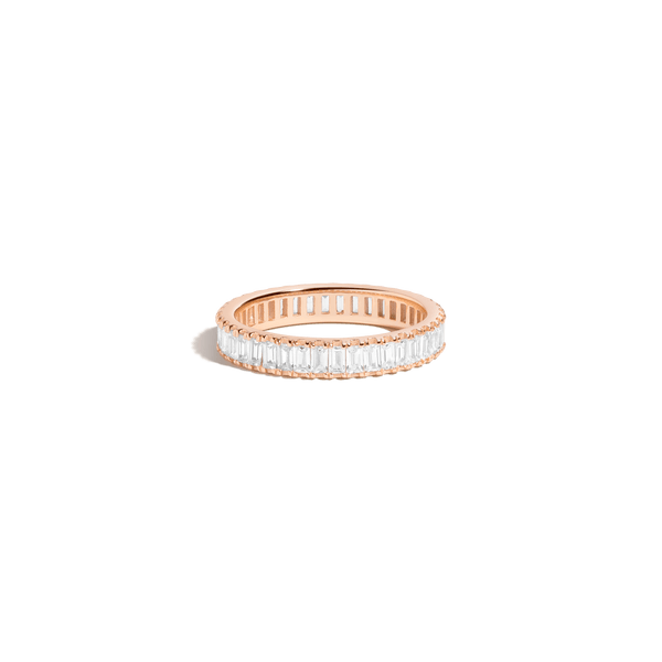Lab Grown White Sapphire Baguette Eternity Ring