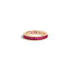 Lab Grown Red Ruby Baguette Eternity Ring