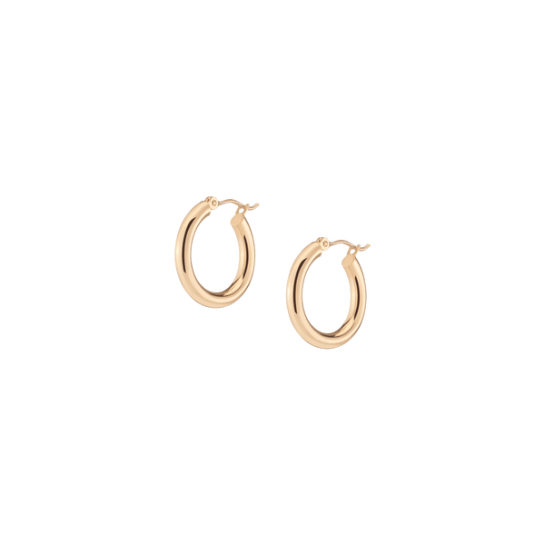 Gold Hoop Earrings - 3mm (20mm)