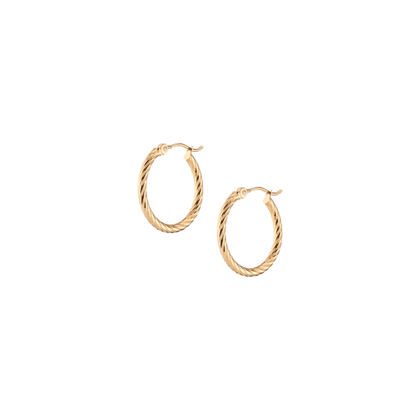 Thin Twisted Hoop Earrings (20mm)