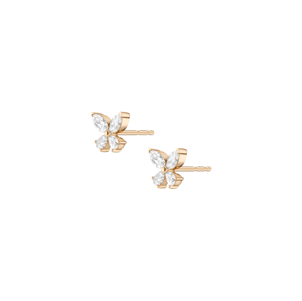 Lab Grown White Sapphire Butterfly Earrings