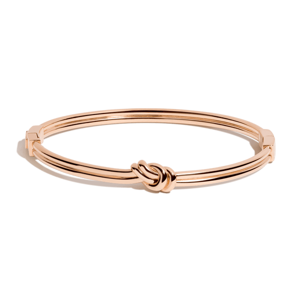 Gold Knot Hinged Bracelet