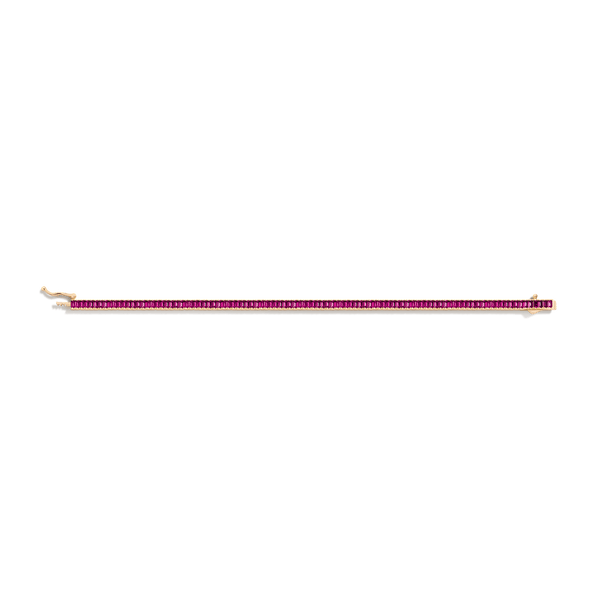 Lab Grown Red Ruby Baguette Tennis Bracelet