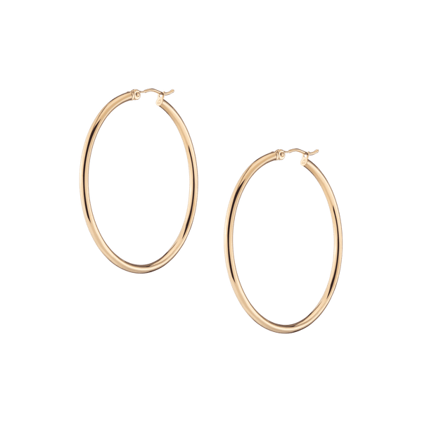 Gold Hoop Earrings - 2mm