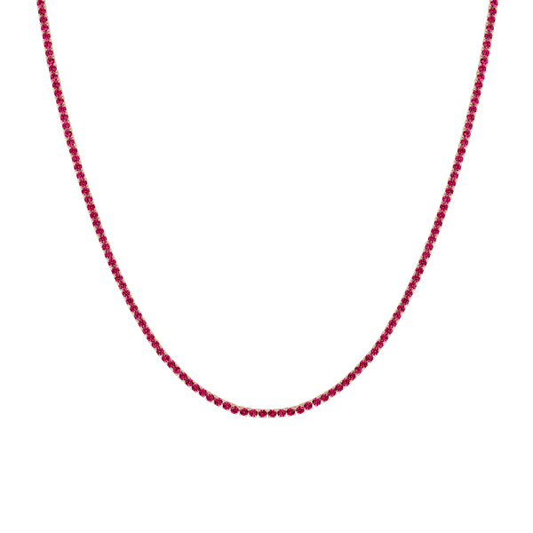Lab Grown Red Ruby Tennis Necklace