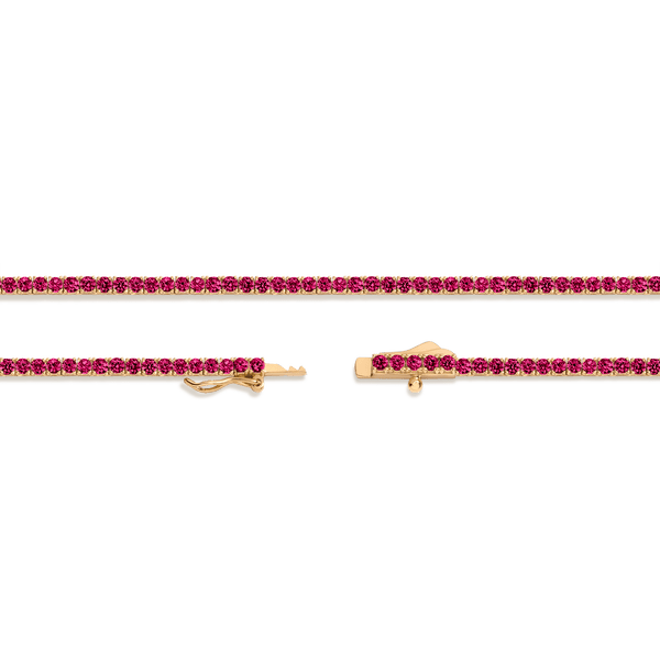 Lab Grown Red Ruby Tennis Necklace
