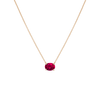 Oval Gemstone Solitaire Necklace
