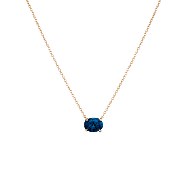 Oval Gemstone Solitaire Necklace