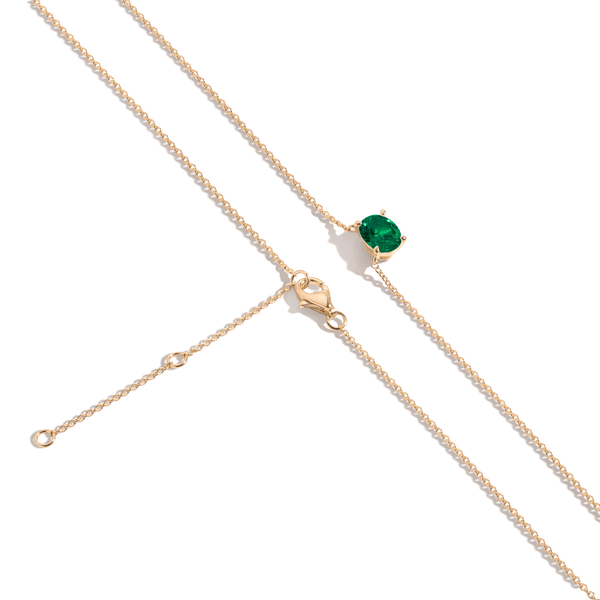 Oval Gemstone Solitaire Necklace
