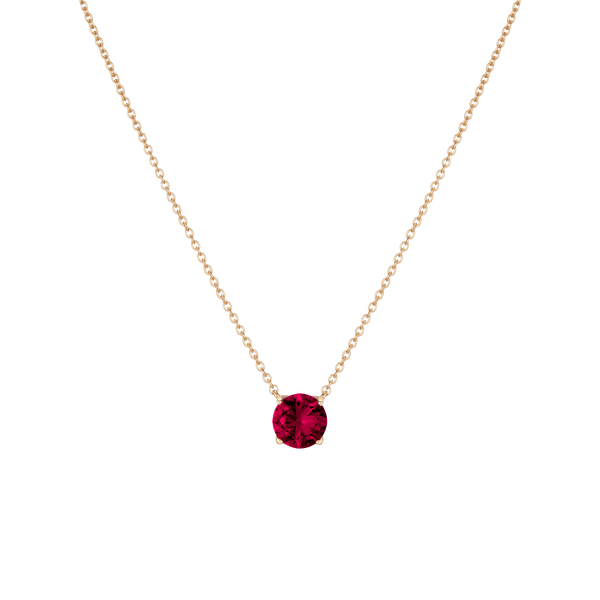 Round Gemstone Solitaire Necklace