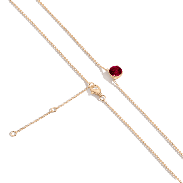 Round Gemstone Solitaire Necklace