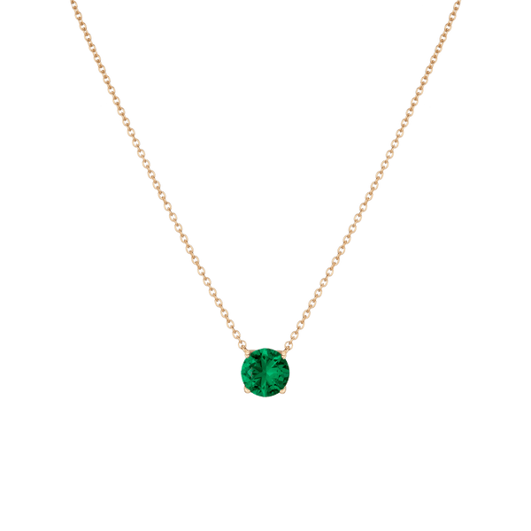 Round Gemstone Solitaire Necklace