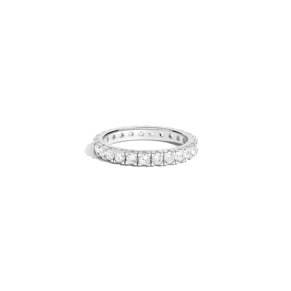 Lab Grown White Sapphire Eternity Ring