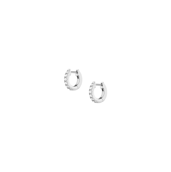 Lab Grown White Sapphire Huggie Earrings