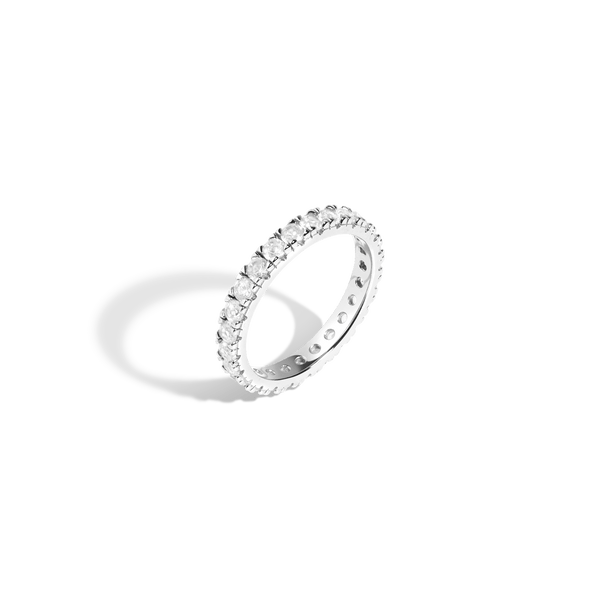 Lab Grown White Sapphire Eternity Ring