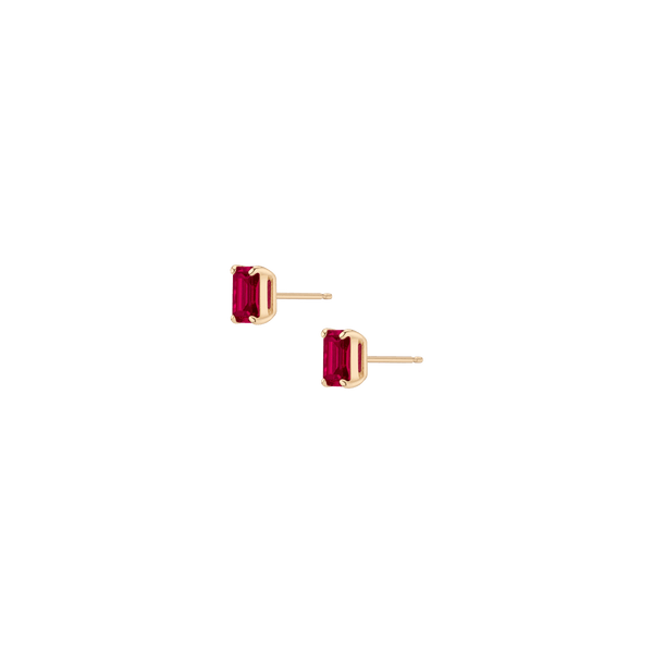 Emerald Gemstone Solitaire Stud Earrings