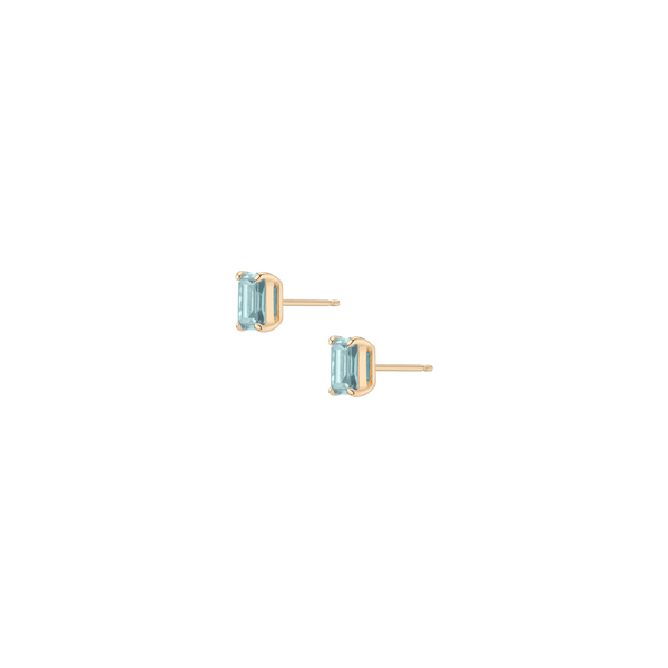 Emerald Gemstone Solitaire Stud Earrings