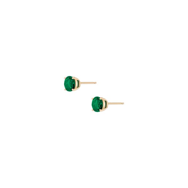 Round Gemstone Solitaire Stud Earrings