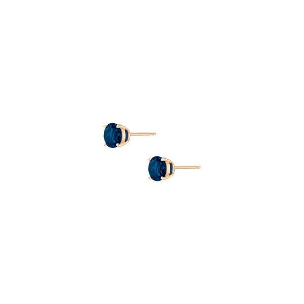 Round Gemstone Solitaire Stud Earrings